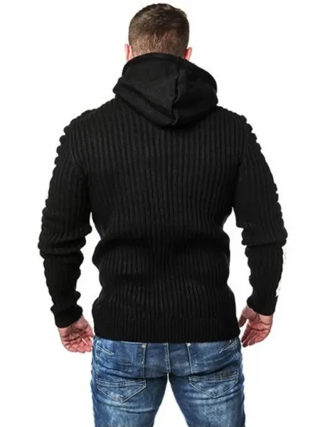 Pánsky sveter CIPO & BAXX CP254 BLACK-WHITE Farba: Čierna, Konfekčná veľkosť: S
