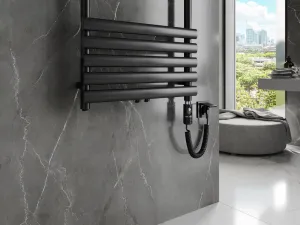 MEXEN/S - Jowisz radiátor + vykurovacia tyč 1200 x 600 mm, 600 W, čierna W107-1200-600-2600-70