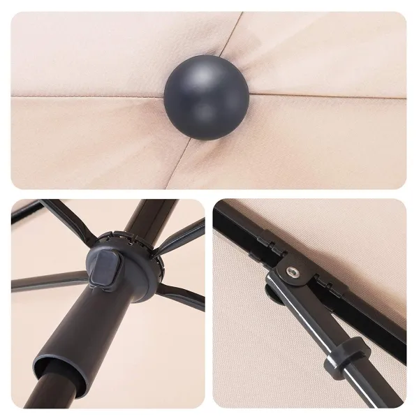 SONGMICS Zahradní slunečník s ochranným obalem Royal 200x125 cm béžový