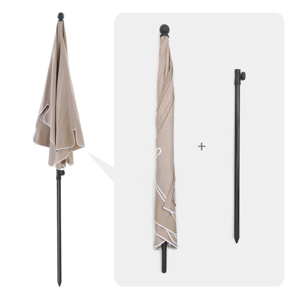 SONGMICS Zahradní slunečník s ochranným obalem Royal 200x125 cm béžový