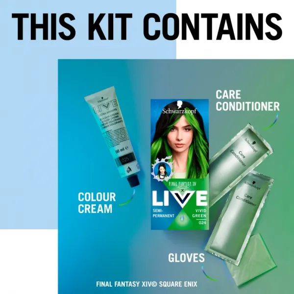 Schwarzkopf LIVE Ultra Brights or Pastel semipermanentná farba na vlasy odtieň 024 Vivid Green 1 ks