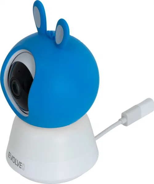 EVOLVEO Baby Monitor N5, Set videochůvičky s 360° dohledem, obousměrnou komunikací a ukolébavkami, modrá