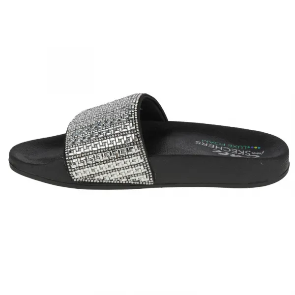 Dámske šlapky (plážová obuv) SKECHERS Pops Up New Spark W black silver