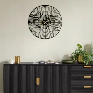 Wallity Nástěnné kovové hodiny Coordinate černé