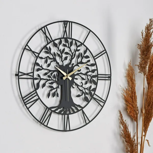 Wallity Nástěnné kovové hodiny Clock Vita černé