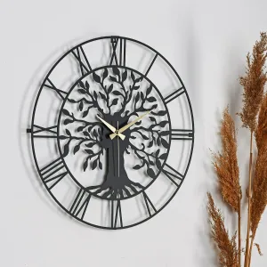 Wallity Nástěnné kovové hodiny Clock Vita černé