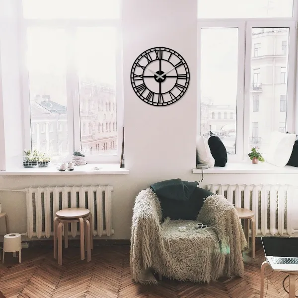 Wallity Nástěnné kovové hodiny Enzoclock S002 černé