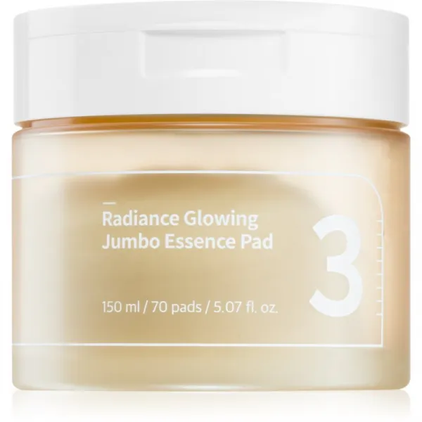 Numbuzin No. 3 Radiance Glowing Jumbo Essence Pad tonizačné vankúšiky pre rozjasnenie a hydratáciu 70 ks