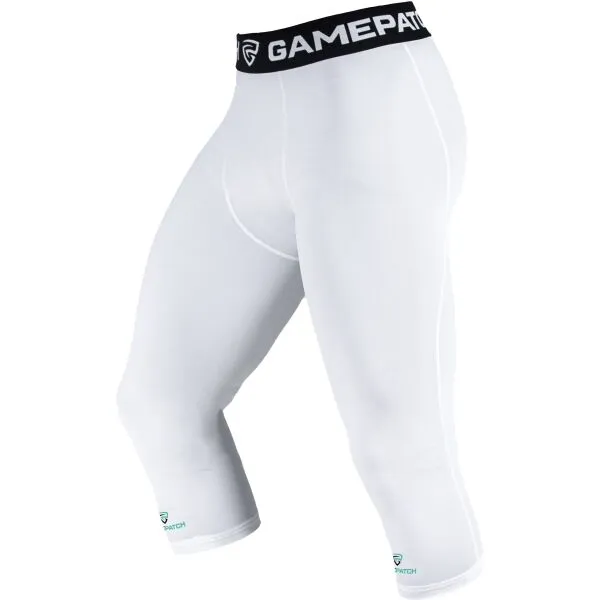 GAMEPATCH COMPRESSION TIGHTS 3/4 Kompresné unisex legíny, biela, veľkosť