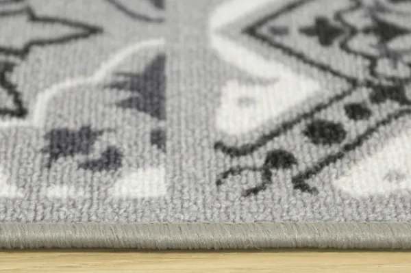 Protišmykový koberec / behúň Patchwork sivý