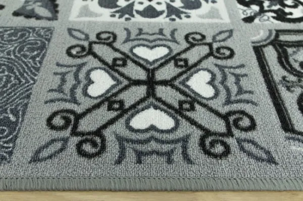 Protišmykový behúň Patchwork - sivý
