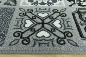 Protišmykový behúň Patchwork - sivý