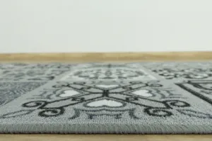 Protišmykový behúň Patchwork - sivý