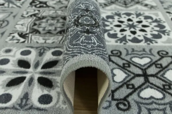 Protišmykový behúň Patchwork - sivý