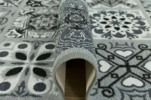 Protišmykový behúň Patchwork - sivý