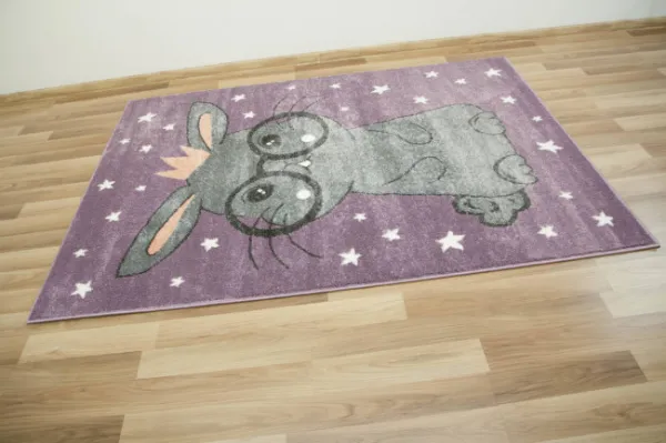 Detský koberec Lima 9377C fialový / sivý