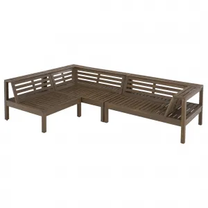 Záhradný set, akáciové drevo, hnedá/tmavosivá, PARAG
