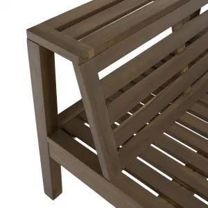 Záhradný set, akáciové drevo, hnedá/tmavosivá, PARAG