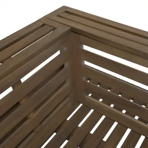 Záhradný set, akáciové drevo, hnedá/tmavosivá, PARAG