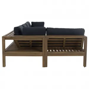 Záhradný set, akáciové drevo, hnedá/tmavosivá, PARAG