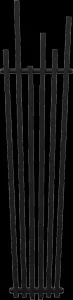 MEXEN - Omaha vykurovací rebrík/radiátor 1800 x 420 mm, 655 W, čierny W208-1800-420-00-70