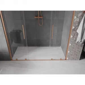 MEXEN/S - Velar Duo posuvné sprchové dvere 170, transparent, meď kartáčovaná 871-170-000-02-65