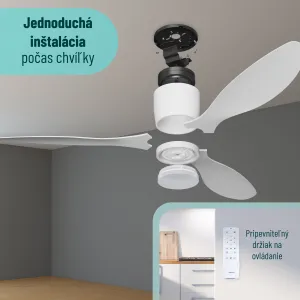 Noaton 11132WW Fornax, biela, stropný ventilátor so svetlom