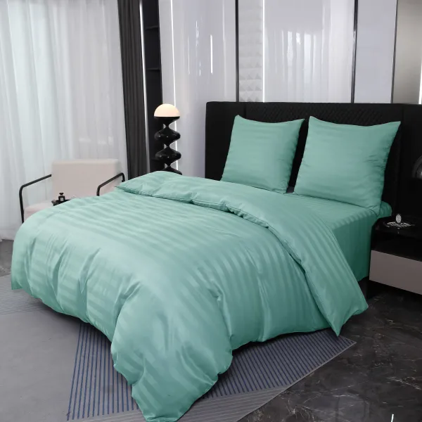 Hotelové obliečky z mikrovlákna JASMINE mentolové - prúžok 2 cm Rozmer obliečok: 70 x 90 cm | 140 x 220 cm