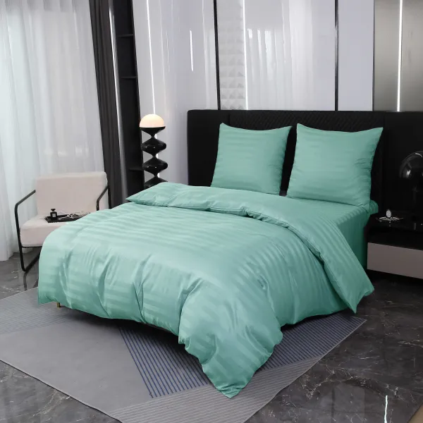 Hotelové obliečky z mikrovlákna JASMINE mentolové - prúžok 2 cm Rozmer obliečok: 70 x 90 cm | 140 x 220 cm