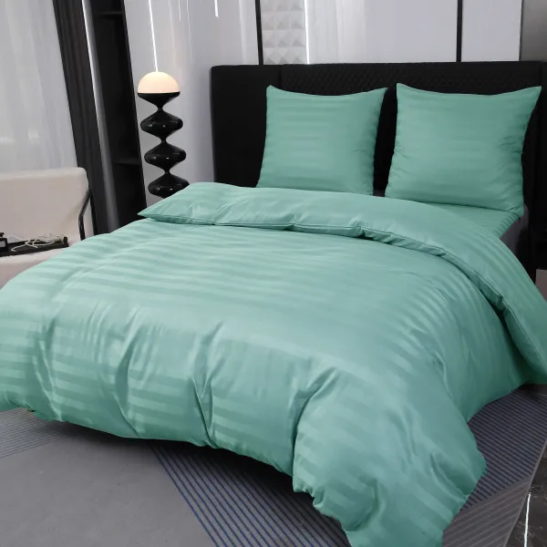Hotelové obliečky z mikrovlákna JASMINE mentolové - prúžok 2 cm Rozmer obliečok: 70 x 90 cm | 140 x 220 cm
