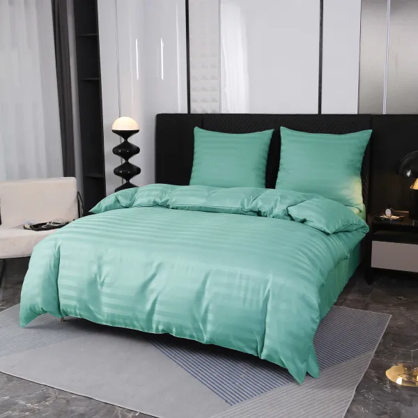 Hotelové obliečky z mikrovlákna JASMINE mentolové - prúžok 2 cm Rozmer obliečok: 70 x 90 cm | 140 x 220 cm
