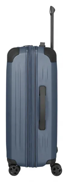 Stredný škrupinový kufor na kolieskach Travelite Dynamiic M exp Denim blue