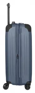 Stredný škrupinový kufor na kolieskach Travelite Dynamiic M exp Denim blue