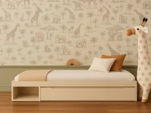 Drevená jednolôžková posteľ TWEENS so šuplíkom 90x200 cm Zvoľte farbu: Eukalyptová