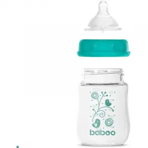 Baboo Anti-colic Glass Feeding Bottle Wide Neck sklenená dojčenská fľaša 0m+ 150 ml