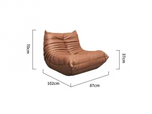LivinHill Designové křeslo Nua ekokůže hnědé