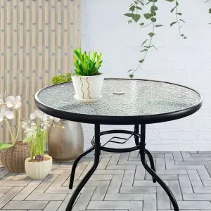 Ekspand Sklenený okrúhly záhradný stôl 80cm