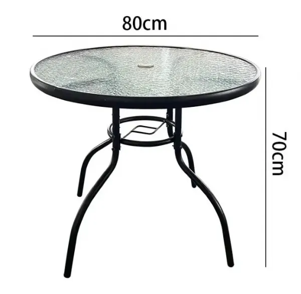 Ekspand Sklenený okrúhly záhradný stôl 80cm