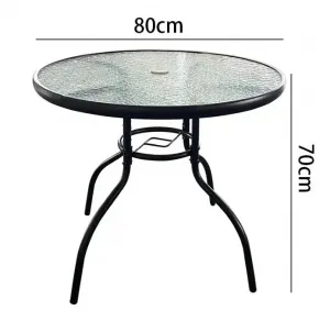 Ekspand Sklenený okrúhly záhradný stôl 80cm