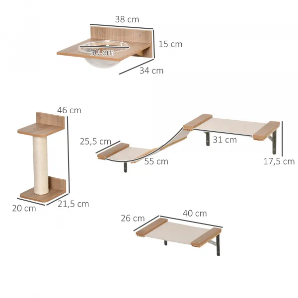 PAWHUT Schody pre psy a mačky 3 stupne plyš 45 x 35 x 34 cm sivá