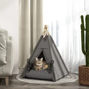 PAWHUT Pelech pre mačky TEEPEE 60 x 60 x 76 cm sivý