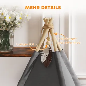 PAWHUT Pelech pre mačky TEEPEE 60 x 60 x 76 cm sivý