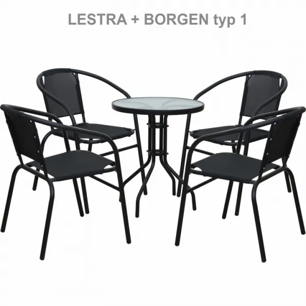 KONDELA Borgen Typ 1 záhradný stolík čierna