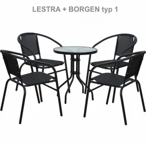KONDELA Borgen Typ 1 záhradný stolík čierna