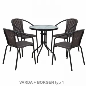 KONDELA Borgen Typ 1 záhradný stolík čierna