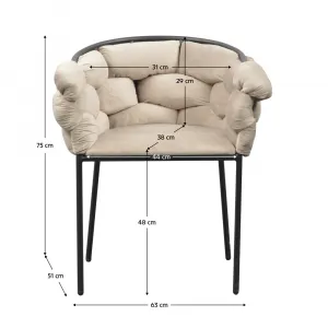 Jedálenské kreslo, sivohnedá Taupe Velvet látka/čierna, DOROTA