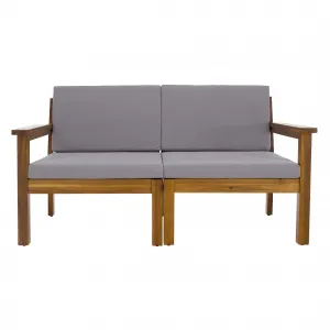 Záhradný set, akáciové drevo, svetlosivá/prírodná, VALDEZ