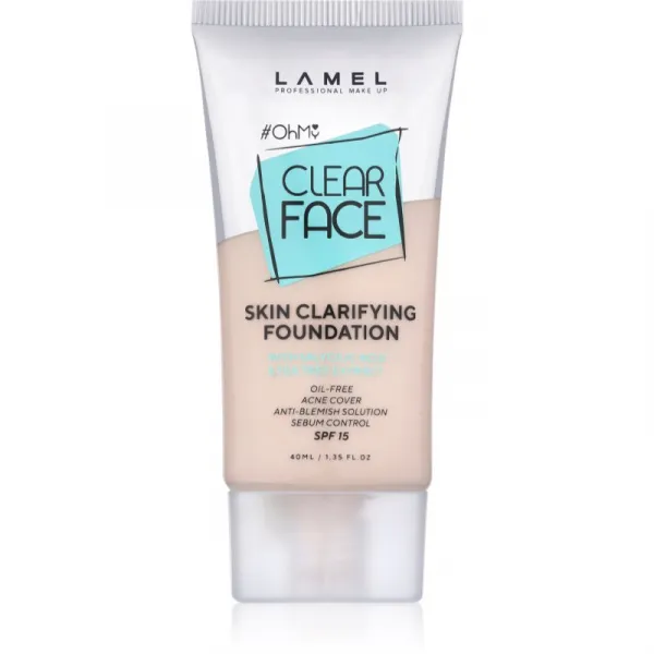 LAMEL OhMy Clear Face vysoko krycí make-up pre problematickú a mastnú pokožku odtieň 401 40 ml