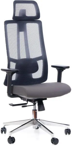SEGO Ergonomická kancelárska stolička STRETCH SIVÁ ANTRACIT, sedenie 8+ hodín denne