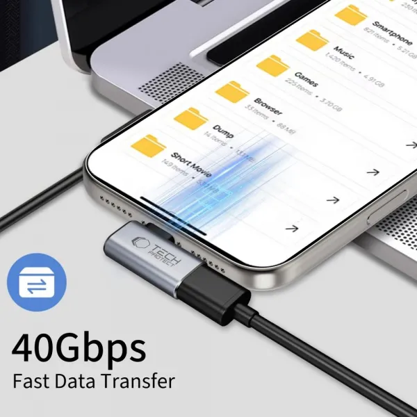 Tech-Protect Ultraboost AA01 adaptér USB-C, šedý